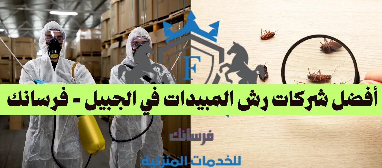 فني متخصص من شركة فرسانك يقوم بعملية رش مبيدات آمنة وفعالة في إحدى مناطق الجبيل
